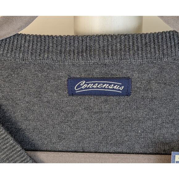NEW Consensus Genuine Classic Men's Gray Red Blue Argyle Cotton Sweater Size 2XL - Picture 5 of 8